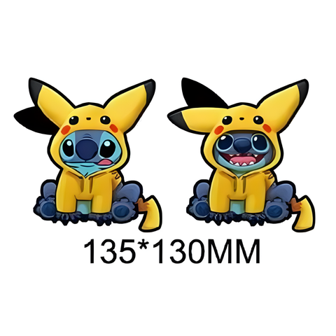 3D Lenticular Sticker - Disney - Stitch in Pikachu Costume with Blue Berries