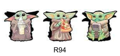 3D Lenticular Sticker - Star Wars - Baby Yoda with Drink, Pizza & Game Console
