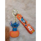 3D PVC Figure Keychain - Lilo & Stitch - Stitch On Pumpkin
