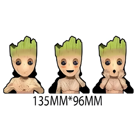 3D Lenticular Sticker - Marvel - Baby Groot Heart Hands, Smile & Surprise Expressions