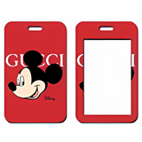 ID Card Badge Holder - Mickey & Friends - Mickey Mouse On Red Gucci Background