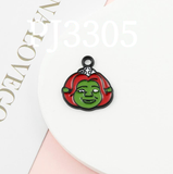 Bracelet Charm - Generic - red round ornament face