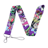 Lanyard - Invader Zim - Zim, Gir, Dib, Gaz, and Professor Membrane on Purple and Green
