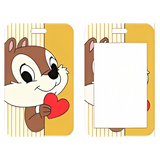 ID Card Badge Holder - Mickey & Friends - Dale Holding Red Heart On Yellow Stripes