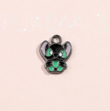 Bracelet Charm - Lilo & Stitch - Stitch as a green four-leaf clover angel