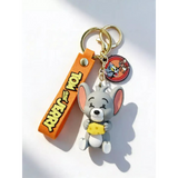 3D PVC Figure Keychain - Tom and Jerry - Nibbles Holding Cheese