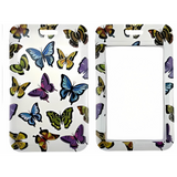 ID Card Badge Holder - Colorful Butterflies On White Background (Style 2)