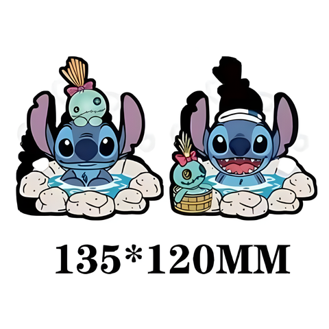 3D Lenticular Sticker - Disney - Stitch & Scrump Hot Spring Relaxation Moments