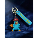 3D PVC Figure Keychain - Phineas And Ferb - Perry Platypus Fedora Open Mouth