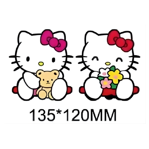 3D Lenticular Sticker - Hello Kitty - Teddy Bear & Flower Bouquet