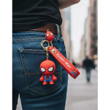 3D PVC Figure Keychain - Marvel - Spider-Man Chibi Figure And Head