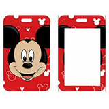 ID Card Badge Holder - Mickey & Friends - Mickey Mouse Head Red Pattern