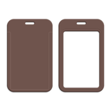 ID Card Badge Holder - Solid Brown