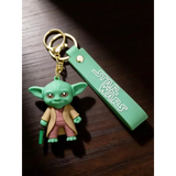 3D PVC Figure Keychain - Star Wars - Chibi Yoda With Lightsaber
