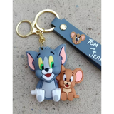 3D PVC Figure Keychain - Tom and Jerry - Chibi Sitting Variant 2