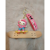 3D PVC Figure Keychain - Hello Kitty - Kitty Skater Headphones