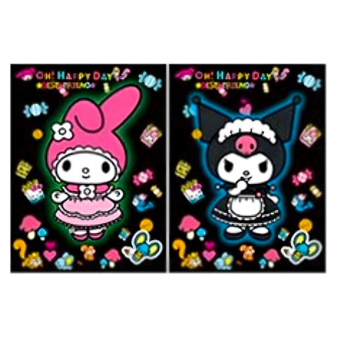 3D Lenticular Poster 12"x16" - Sanrio - My Melody & Kuromi Neon Art