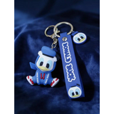 3D PVC Figure Keychain - Mickey and Friends - Donald Duck Blue Hoodie Sitting