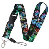 Lanyard - Lilo & Stitch - Stitch and Angel with Flowers and Leaves