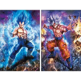 3D Lenticular Poster 12x16 - Dragon Ball - Vegeta Blue and Goku Ultra Instinct Two Panel