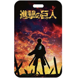 ID Card Badge Holder - Attack on Titan - Eren silhouette fiery background