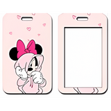 ID Card Badge Holder - Mickey & Friends - Minnie Mouse Pink Hoodie Hearts