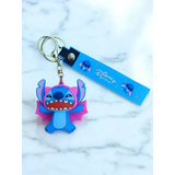 3D PVC Figure Keychain - Lilo & Stitch - Stitch Pink Winged Happy