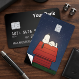 Credit Card Skin Sticker - Peanuts - Snoopy Sleeping On Doghouse At Night