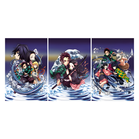 3D Lenticular Poster 12"x16" - Demon Slayer - Tanjiro Kamado, Nezuko Kamado, Zenitsu Agatsuma & Inosuke Hashibira