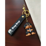 3D PVC Figure Keychain - Pets - Rottweiler Puppy Wearing Tie