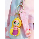 3D PVC Figure Keychain - Disney Princess - Chibi Rapunzel Classic Dress
