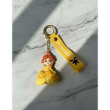 3D PVC Figure Keychain - Beauty and the Beast - Princess Belle In Yellow Ballgown