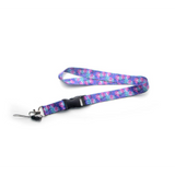 Lanyard - Purple Tropical Floral Pattern