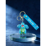 3D PVC Figure Keychain - Monsters Inc - Sulley Roaring Mike Scared