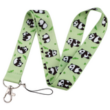 Lanyard - Panda Bears with Green Leaves