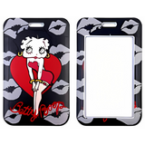 ID Card Badge Holder - Betty Boop - Red Heart Black Lips