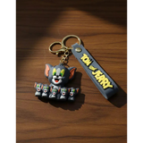 3D PVC Figure Keychain - Tom and Jerry - Tom With Kittens