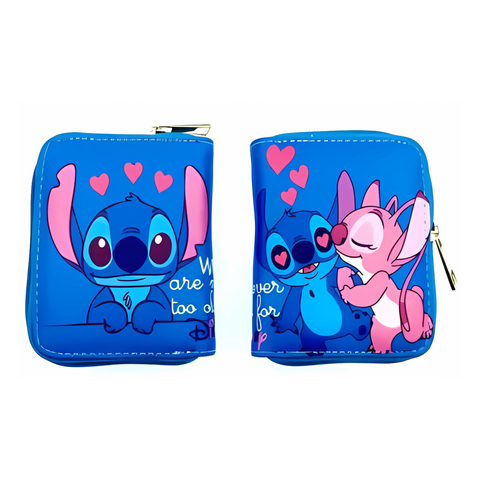 Zippered Short Wallet - Disney - Lilo & Stitch - Stitch & Angel