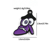 Bracelet Charm - Lilo & Stitch - purple angry Stitch with bow