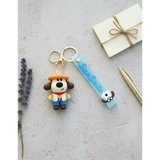 3D PVC Figure Keychain - Pets - Dog Cowboy Hat Outfit