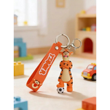 3D PVC Figure Keychain - Winnie the Pooh - Tigger With Soccer Ball