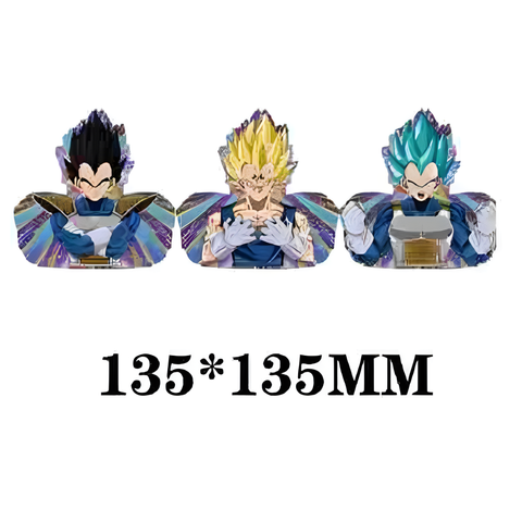 3D Lenticular Sticker - Dragon Ball - Vegeta, Super Saiyan Vegeta & Super Saiyan Blue Vegeta