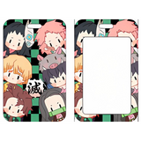 ID Card Badge Holder - Demon Slayer - Chibi Demon Slayer Characters Green Checkered