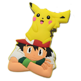 Pokémon Ash Ketchum with Pikachu on head PVC keychain