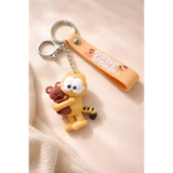 3D PVC Figure Keychain - Garfield - Holding Pooky