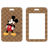 ID Card Badge Holder - Mickey & Friends - Mickey Mouse On Gucci Monogram Brown