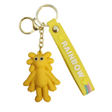3D PVC Figure Keychain - Rainbow Friends - Yellow Multi-armed Standing