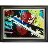 3D Light Frame - One Piece - Roronoa Zoro Slashing, Green Hair