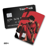 Credit Card Skin Sticker - One Piece - Luffy Red Robe Sitting