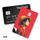 Credit Card Skin Sticker - One Piece - Luffy Straw Hat Red Profile